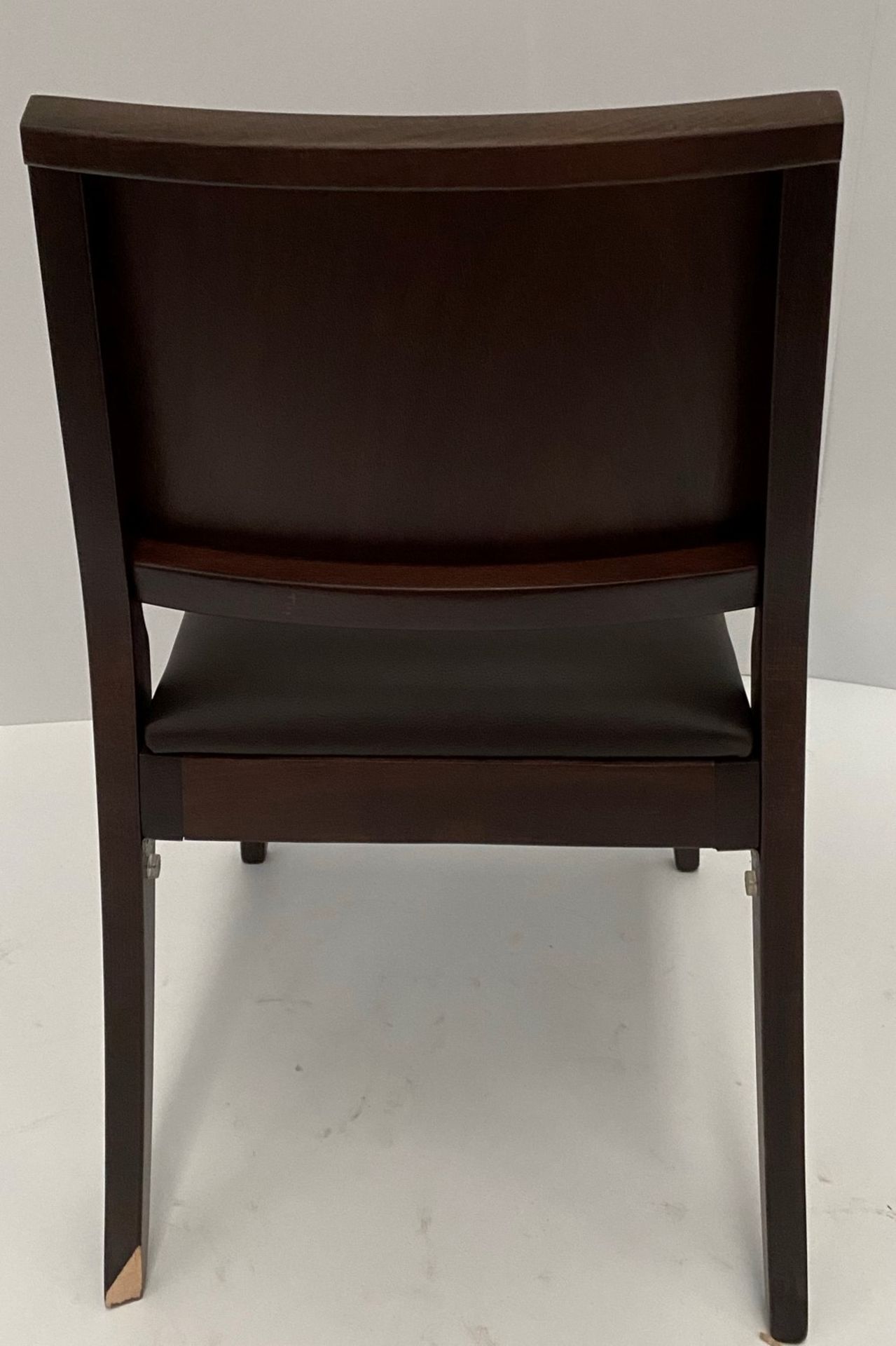 A Reuben Vena BR-5 Dark Brown side/dining chair with upholstered seat and walnut coloured frame - Image 3 of 4