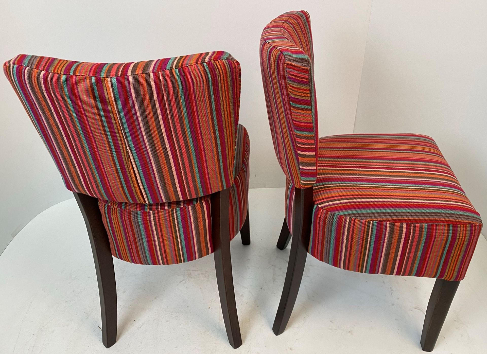 2 x Memphis Harlequin Zambezi 131288 side/dining chairs with walnut coloured frames - Image 2 of 3