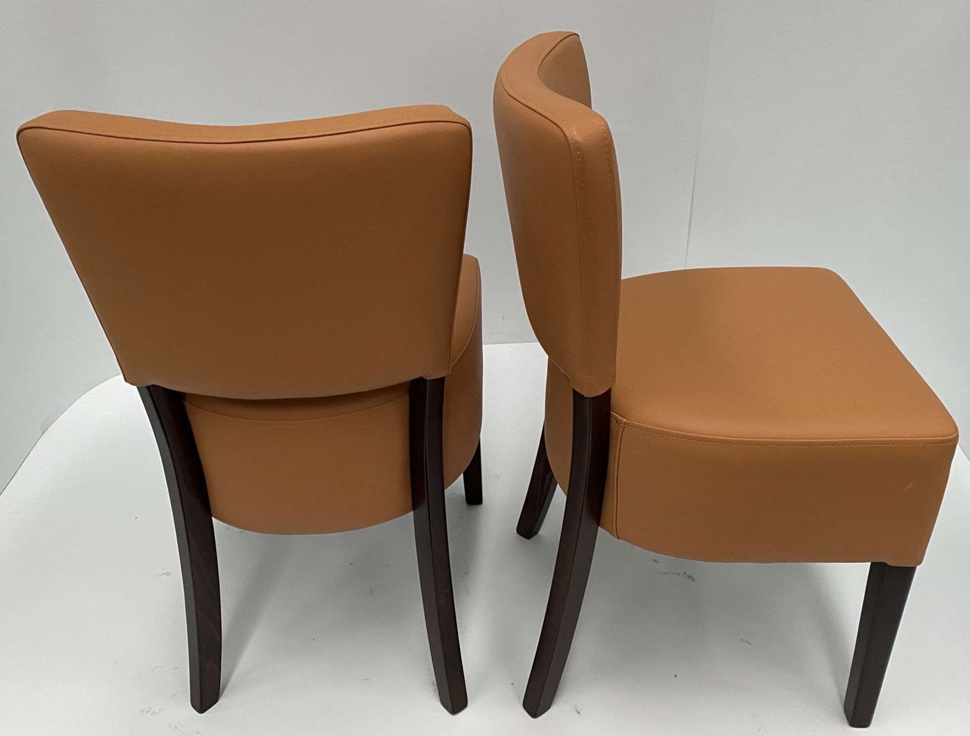2 x Memphis Vena BR-4 Brown side/dining chairs with walnut coloured frames - Image 2 of 3