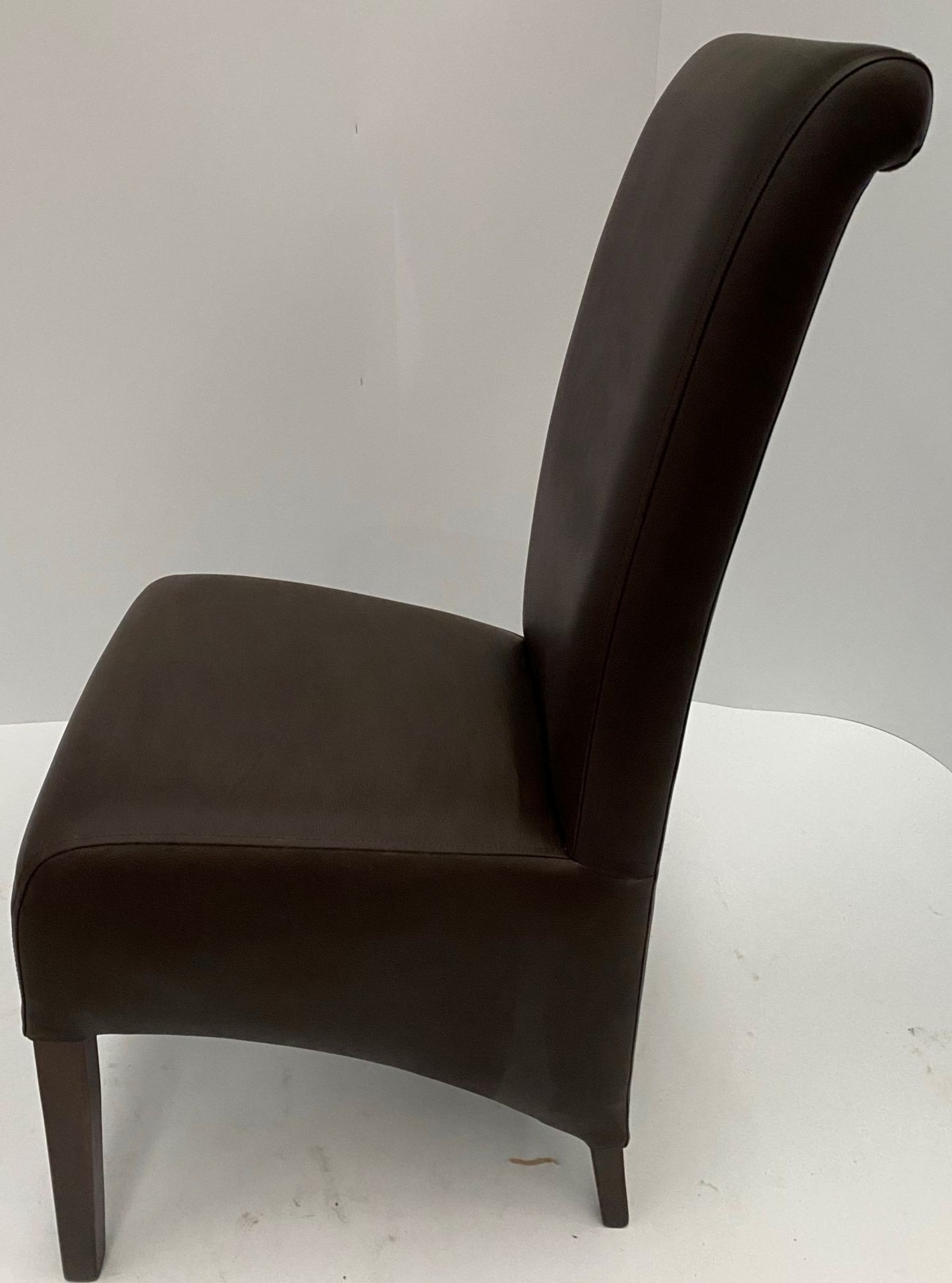 A Minister Scroll Vena Dark Brown side/dining chair with walnut coloured frame - Image 2 of 4