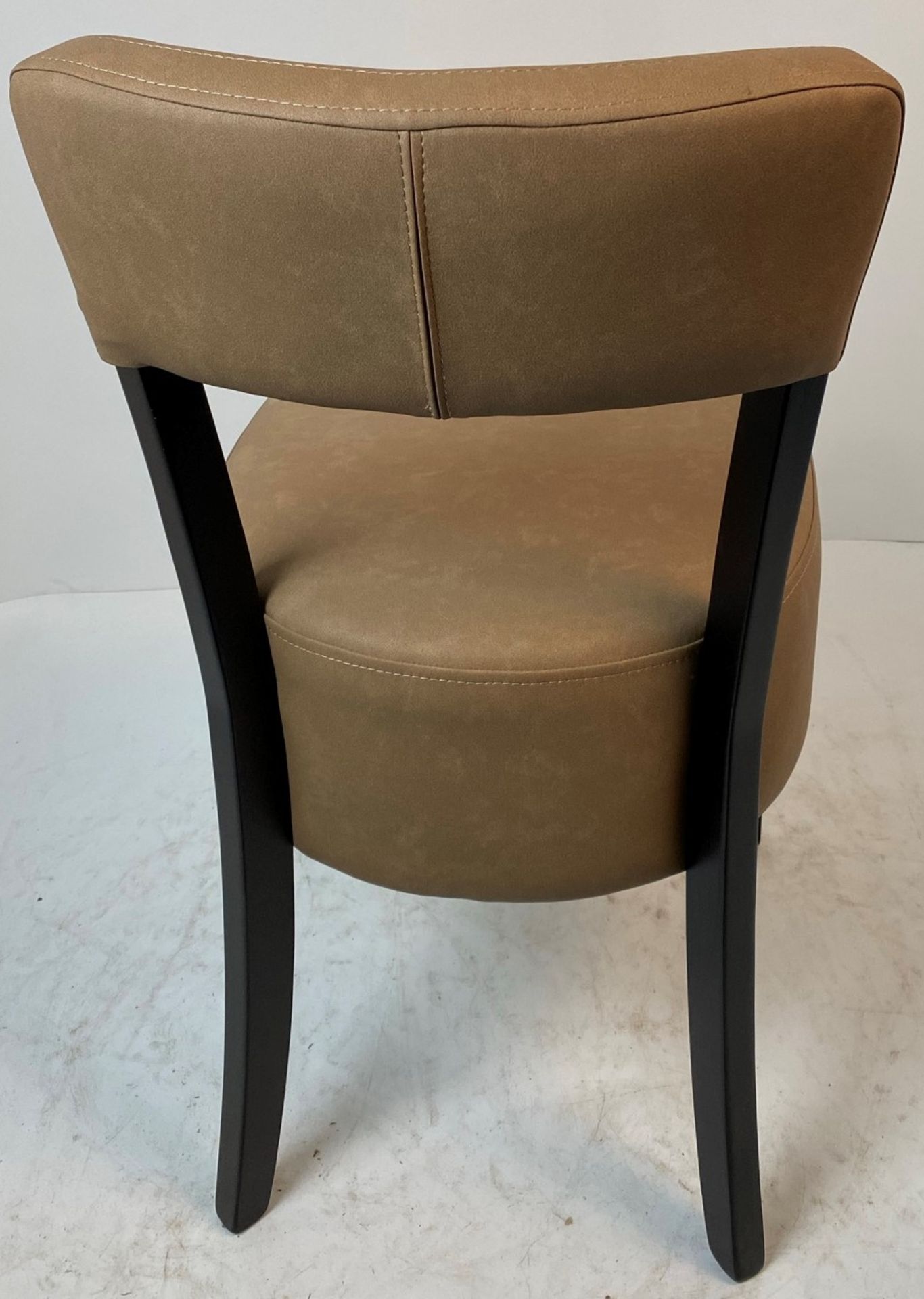 A Memphis Half Back Covertex Infiniti Caramel INF1847 side/dining chair with Wenge coloured frame - Image 3 of 4