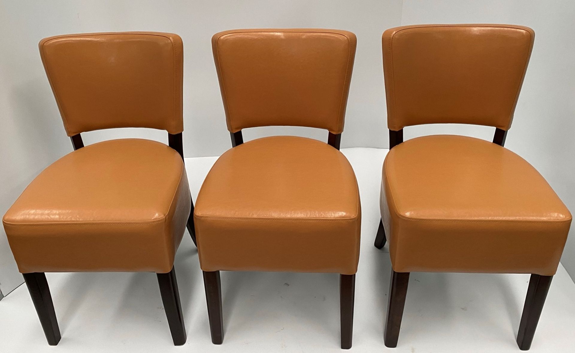3 x Memphis Margo BR-4 Brown side/dining chairs with walnut coloured frames