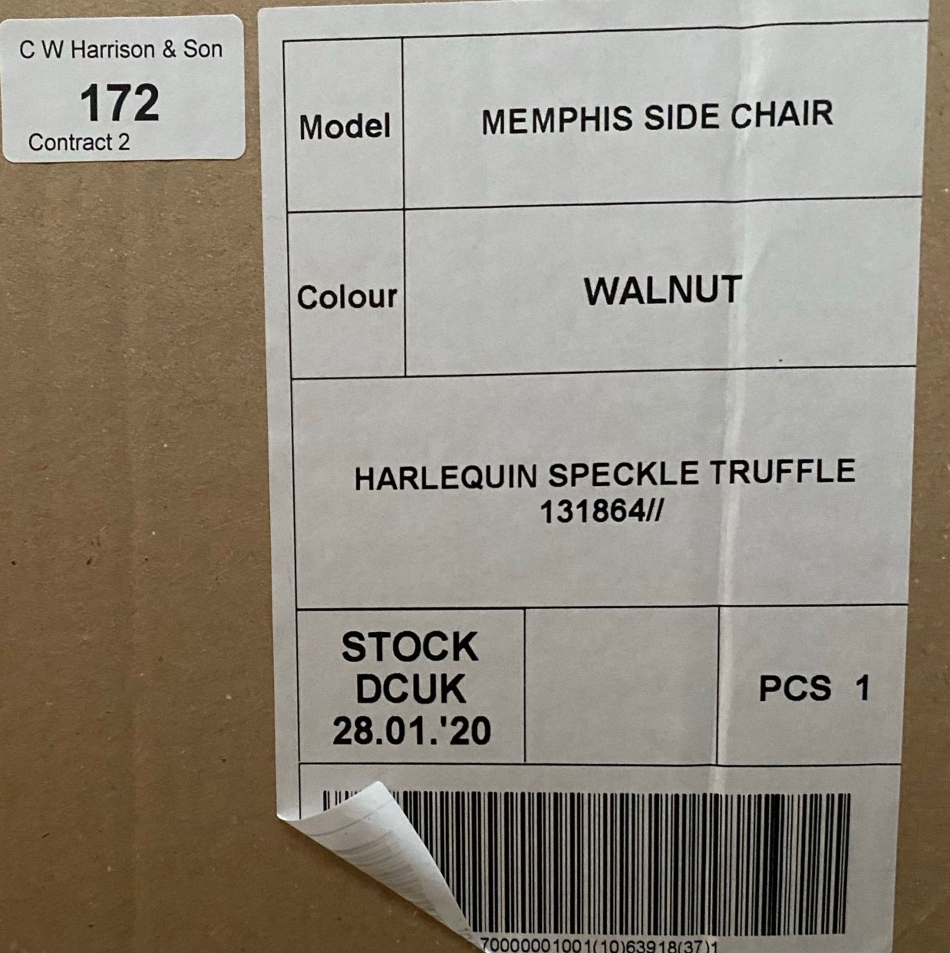 A Memphis Harlequin Speckle Truffle 131864 side/dining chair with walnut coloured frame - Image 4 of 4