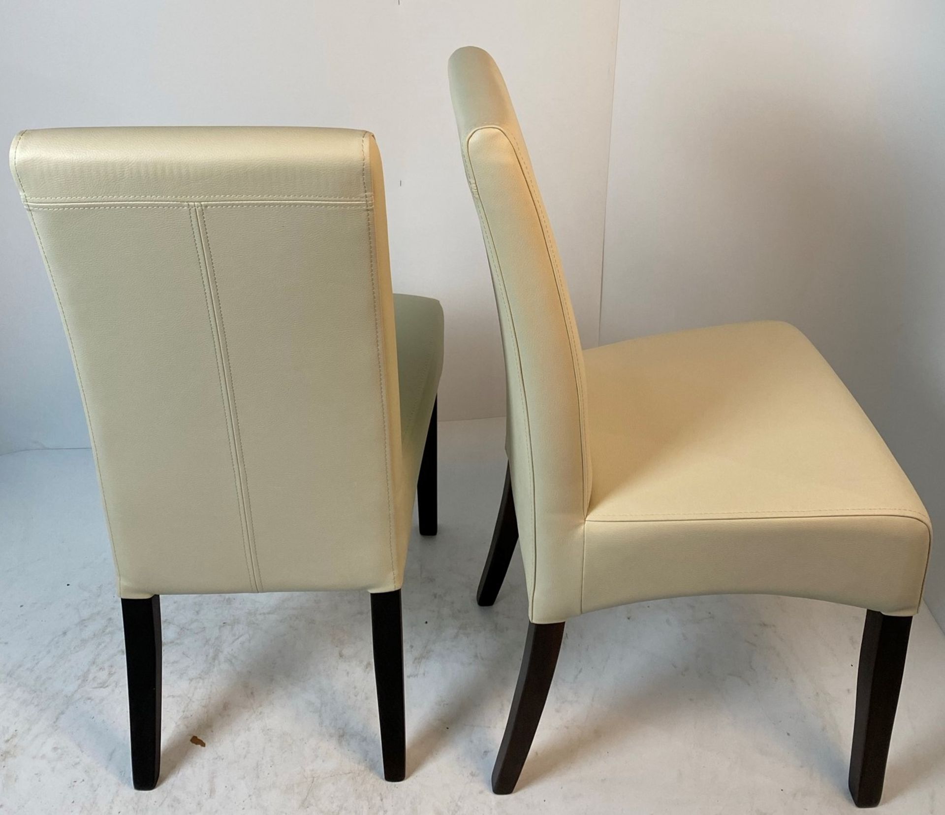 2 x Valencia Vena Ivory side/dining chairs with walnut coloured frames - Image 2 of 3
