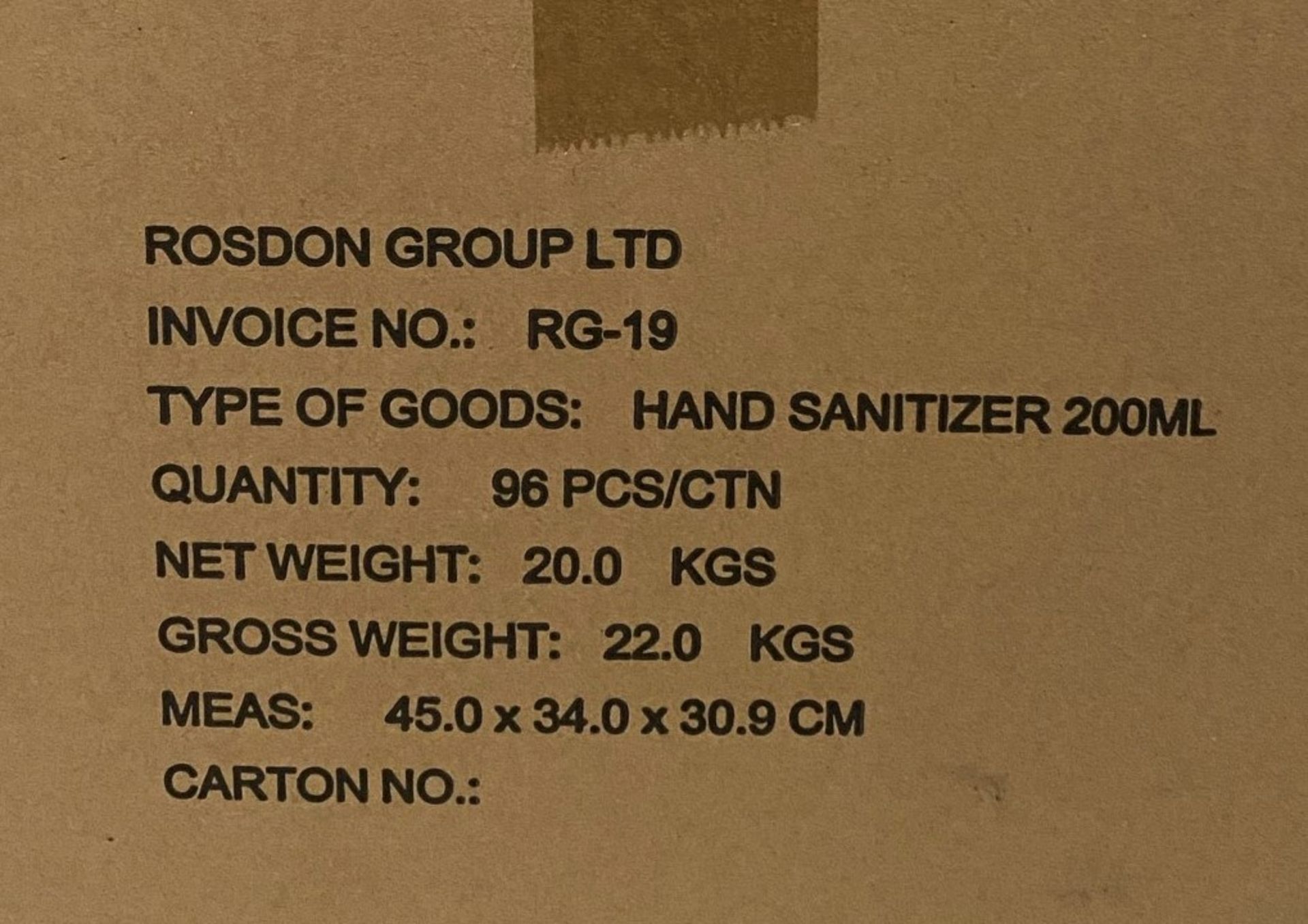 96 x 200ml pump top bottles of Rosdon Group UK hand sanitiser (Unlabelled clear plastic bottles) - - Image 4 of 12