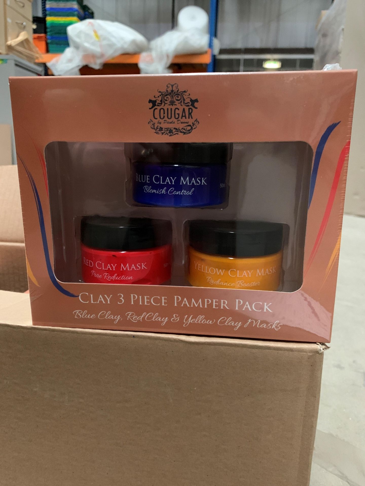 6 x Cougar clay 3 piece pamper packs - 3 x 50ml jars per pack (1 x outer box).
