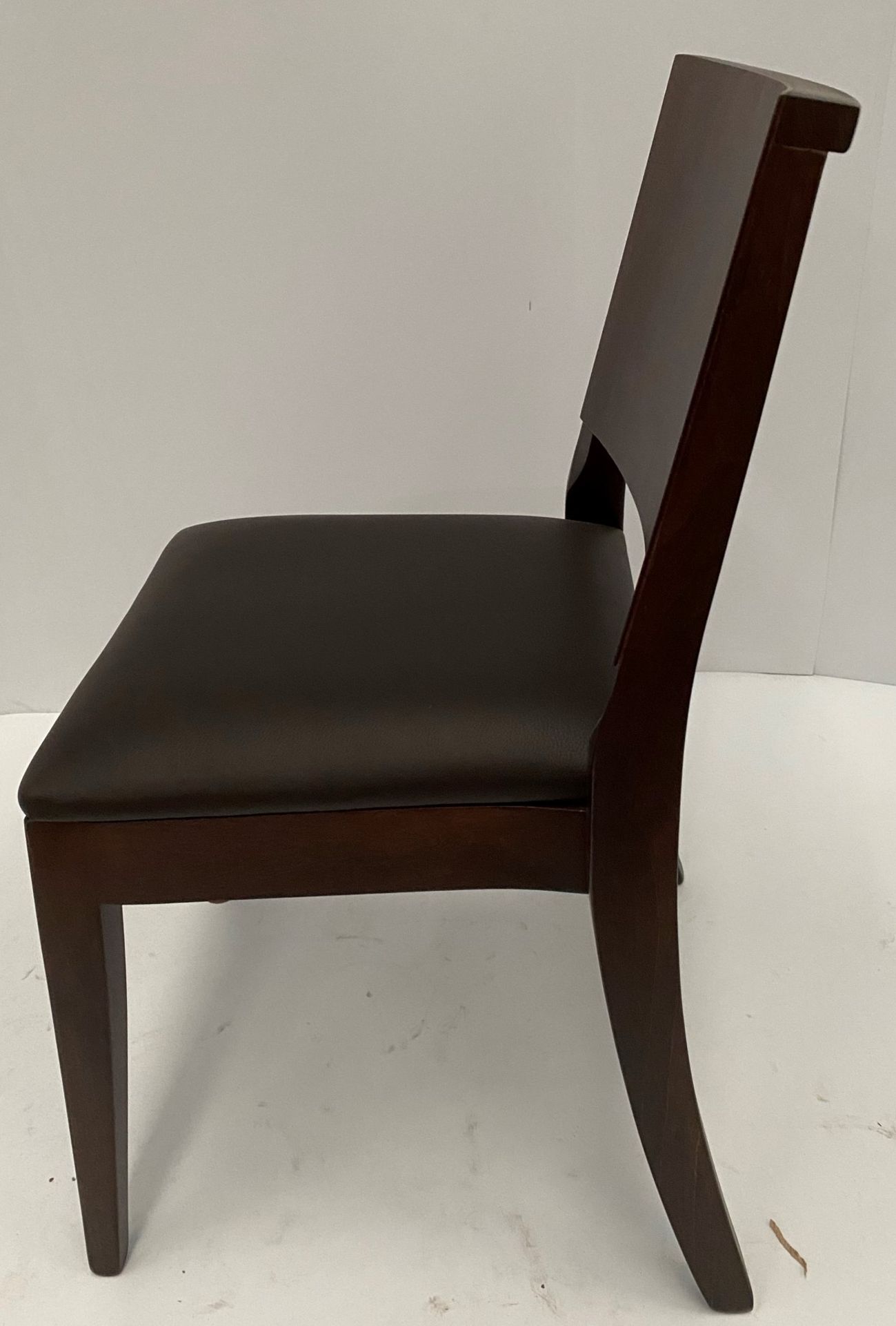 A Reuben Vena BR-5 Dark Brown side/dining chair with upholstered seat and walnut coloured frame - Image 2 of 4
