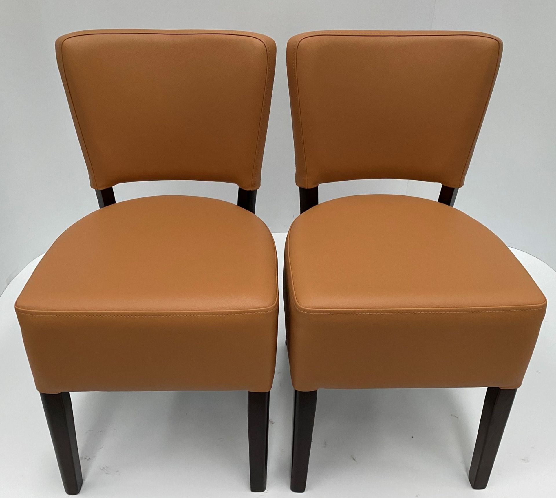 2 x Memphis Vena BR-4 Brown side/dining chairs with walnut coloured frames