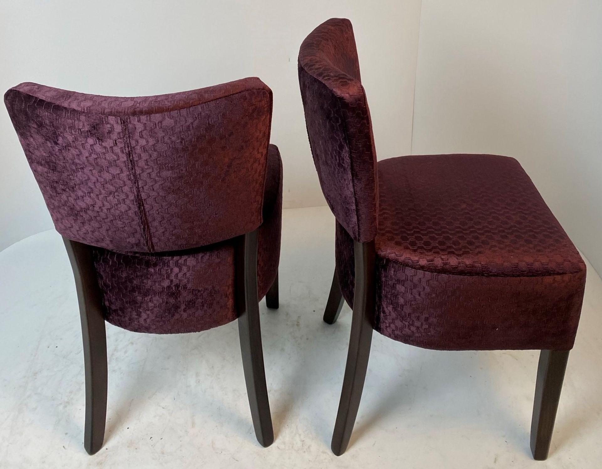 2 x Memphis Panaz Jewel 406 Claret side/dining chairs with walnut coloured frames - Image 2 of 3