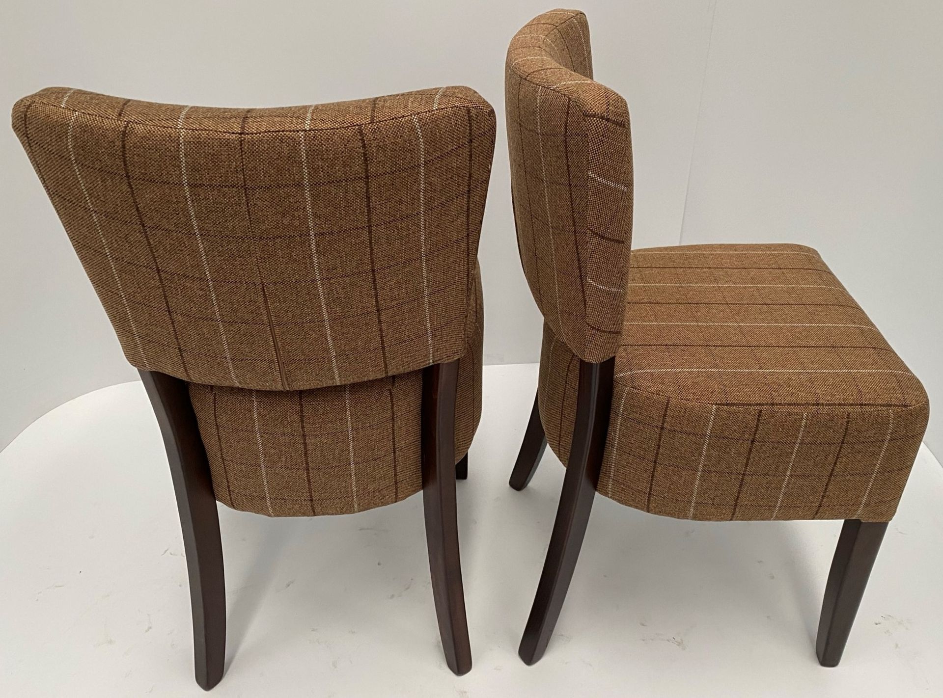 2 x Memphis Panaz Calroust Berwick Caramel 808 side/dining chairs with walnut coloured frames - Image 2 of 3