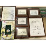 E H Shepherd, six small framed Winnie The Pooh prints (one damaged glass),