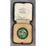 A silver and enamel Isle of Man Manx completed the course medal in presentation case,