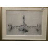 A framed print of the University of Glasgow,