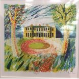 Print in mount of Rudding Park, 19cm x 18cm, signed in pencil and dated 2010,
