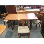 A Vandrup Stolefabrik Denmark teak dining room suite comprising extending dining table,