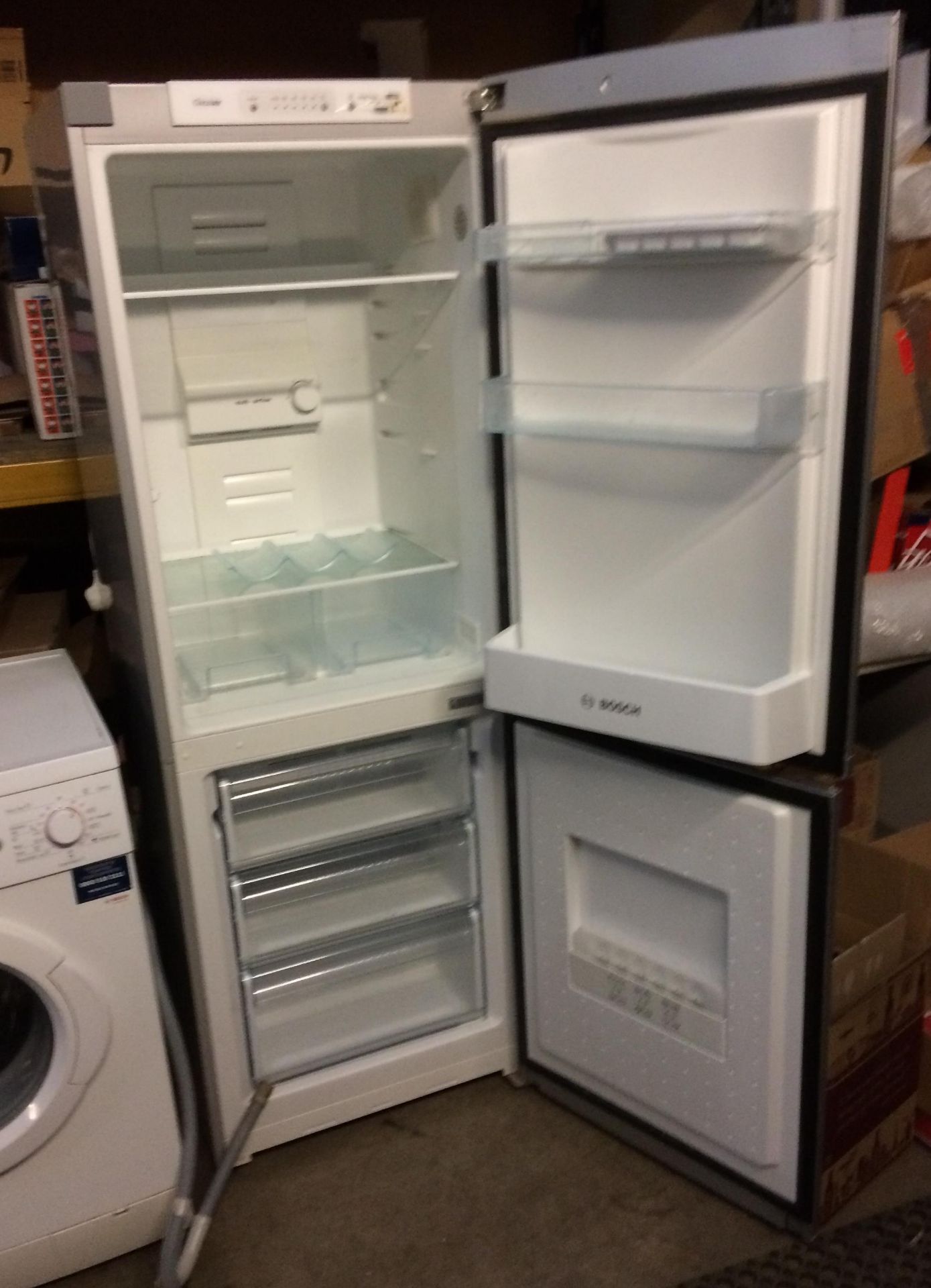 A Bosch Classixx electronic frost free upright fridge freezer (missing one shelf to fridge section) - Image 2 of 3