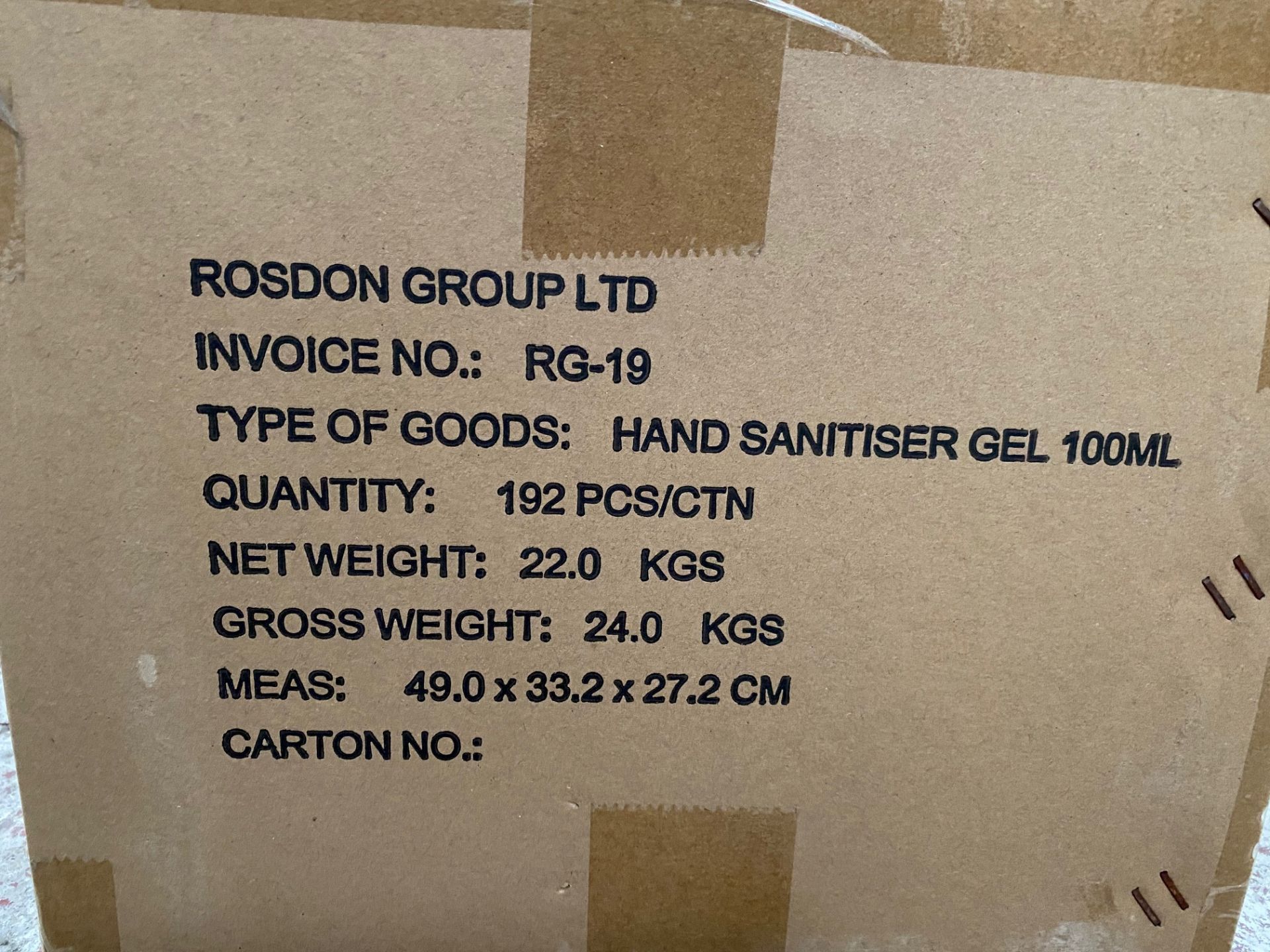 192 x 100ml bottles of Rosdon Group hand sanitiser gel, 70% alcohol (1 outer box). - Image 4 of 5