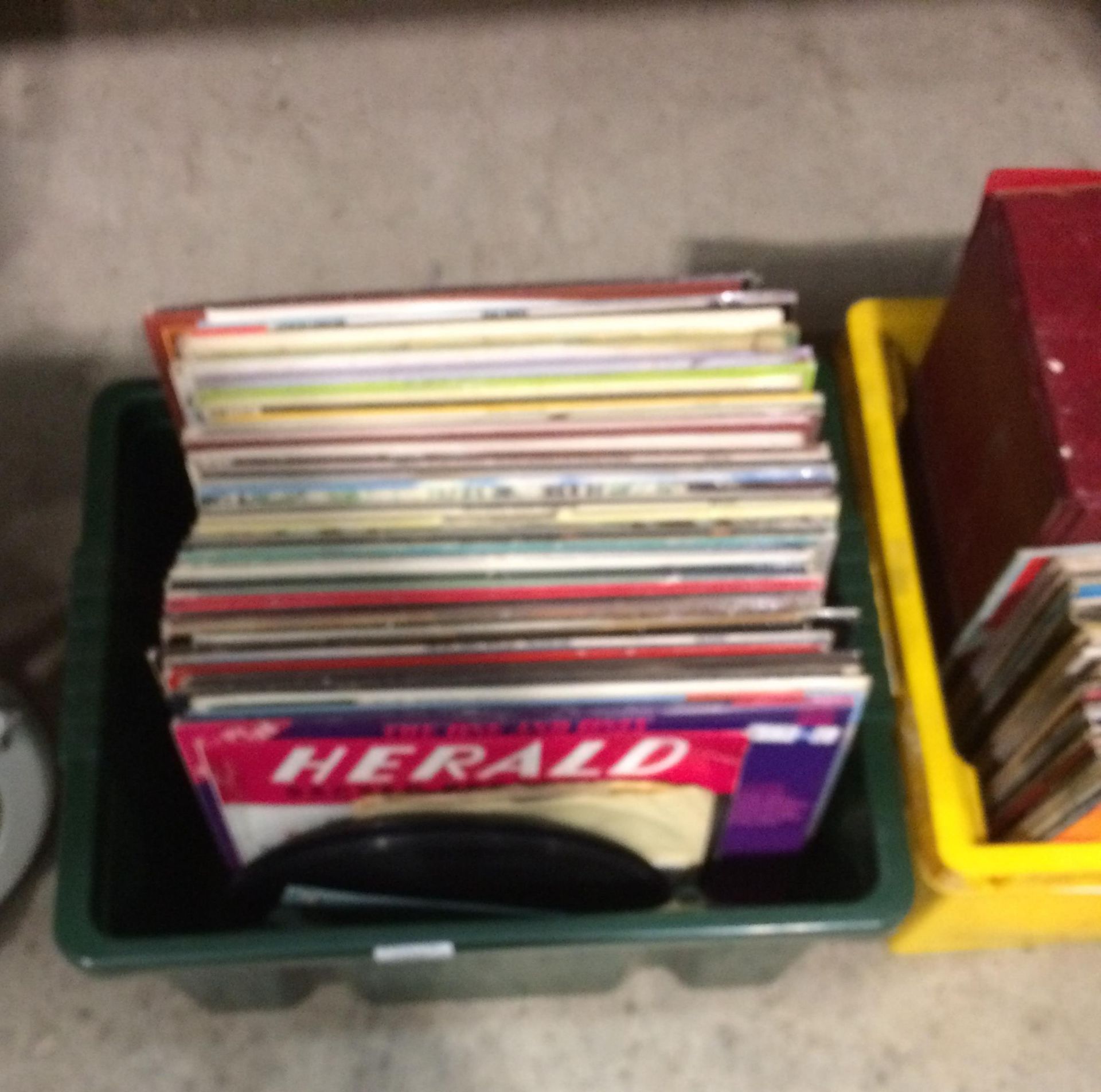 Contents to green plastic box - approximately 70 assorted LPs - many Spinners and other folk music, - Image 2 of 2