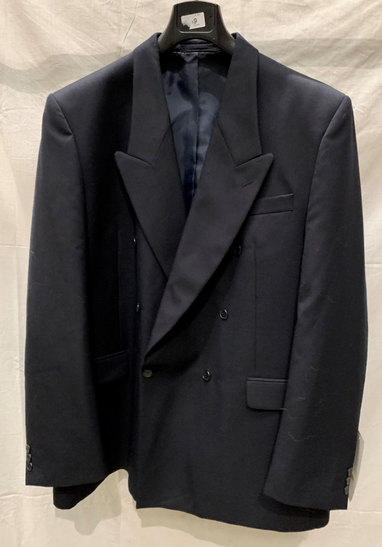 From a deceased estate - a Skopes men's navy double breasted jacket with label still attached