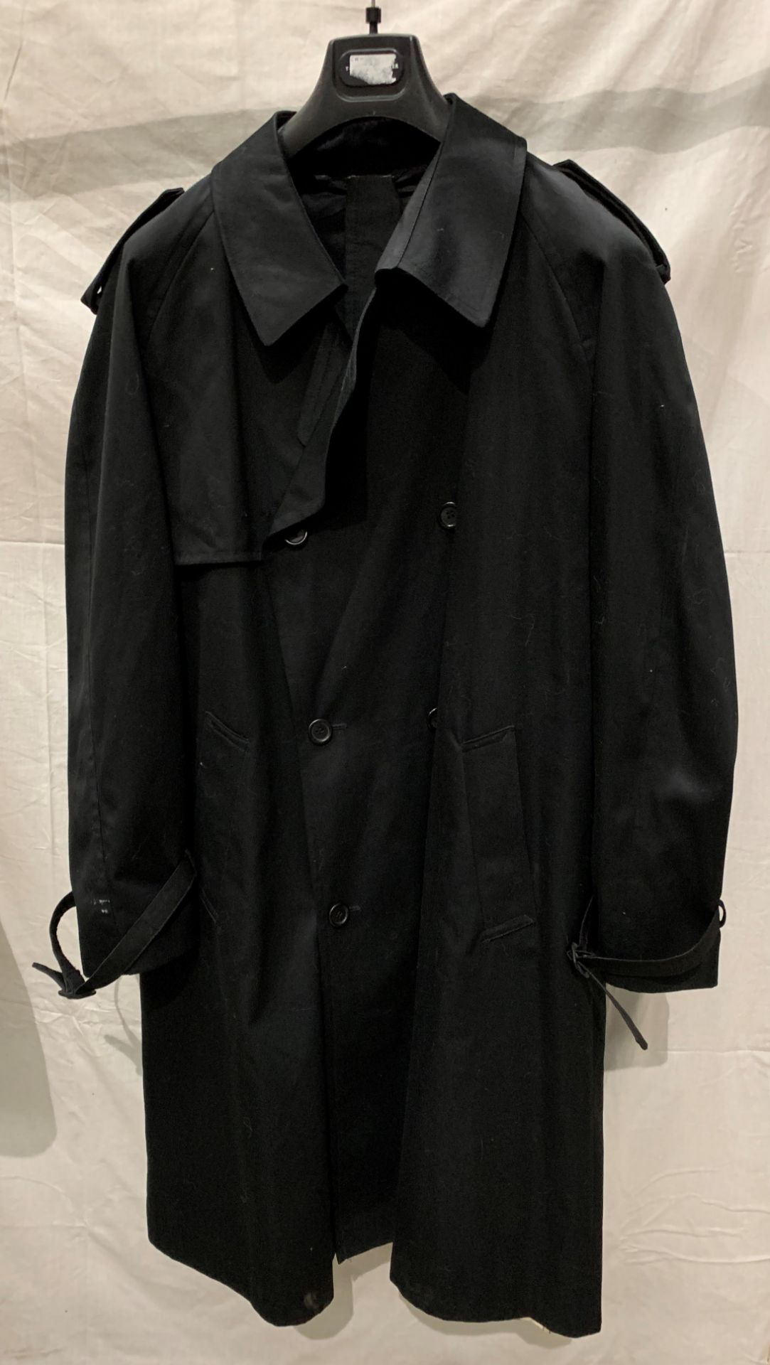 From a deceased estate - a gentleman's black raincoat by BHS, size 44",