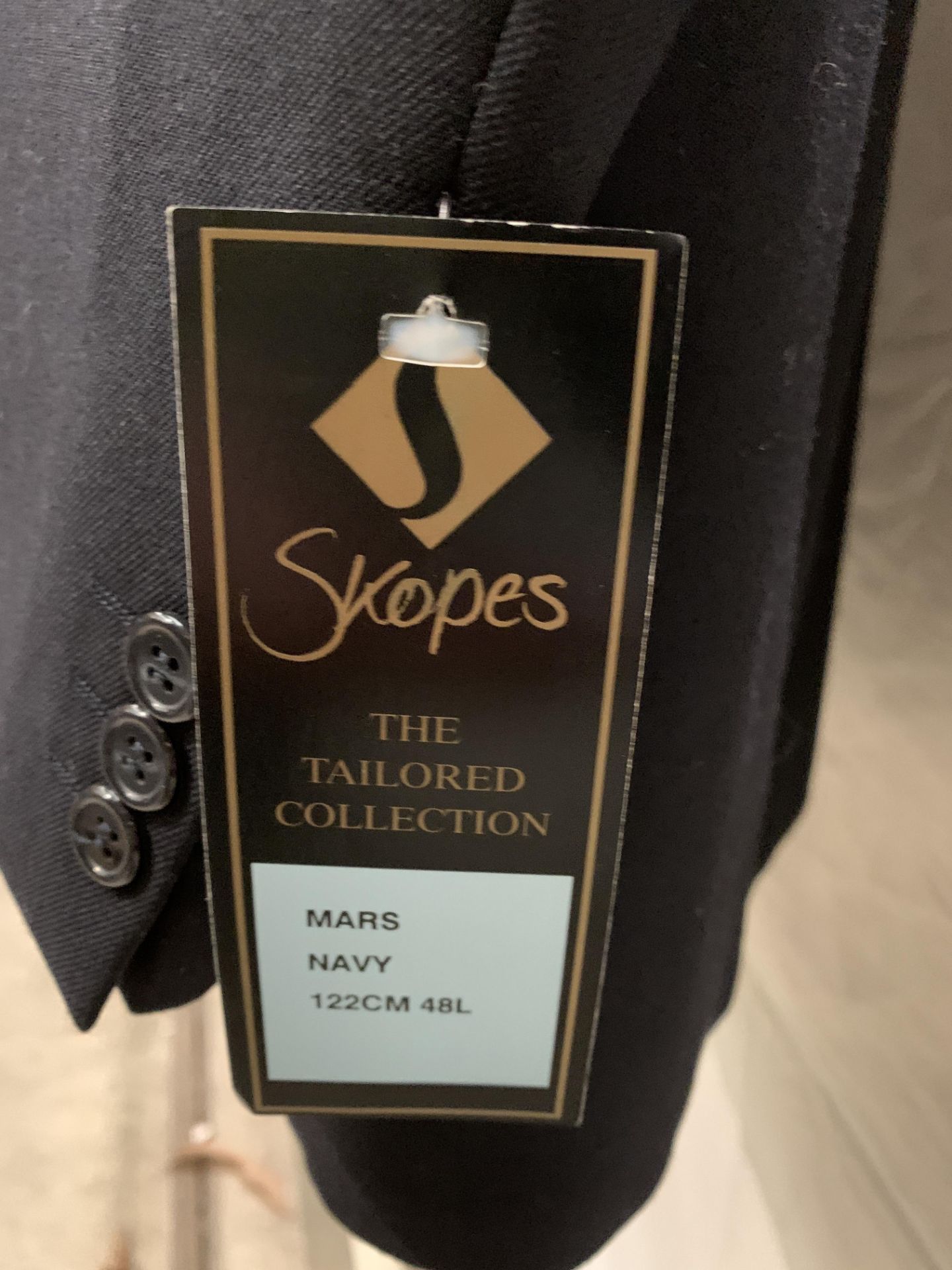 From a deceased estate - a Skopes men's navy double breasted jacket with label still attached - Image 2 of 2