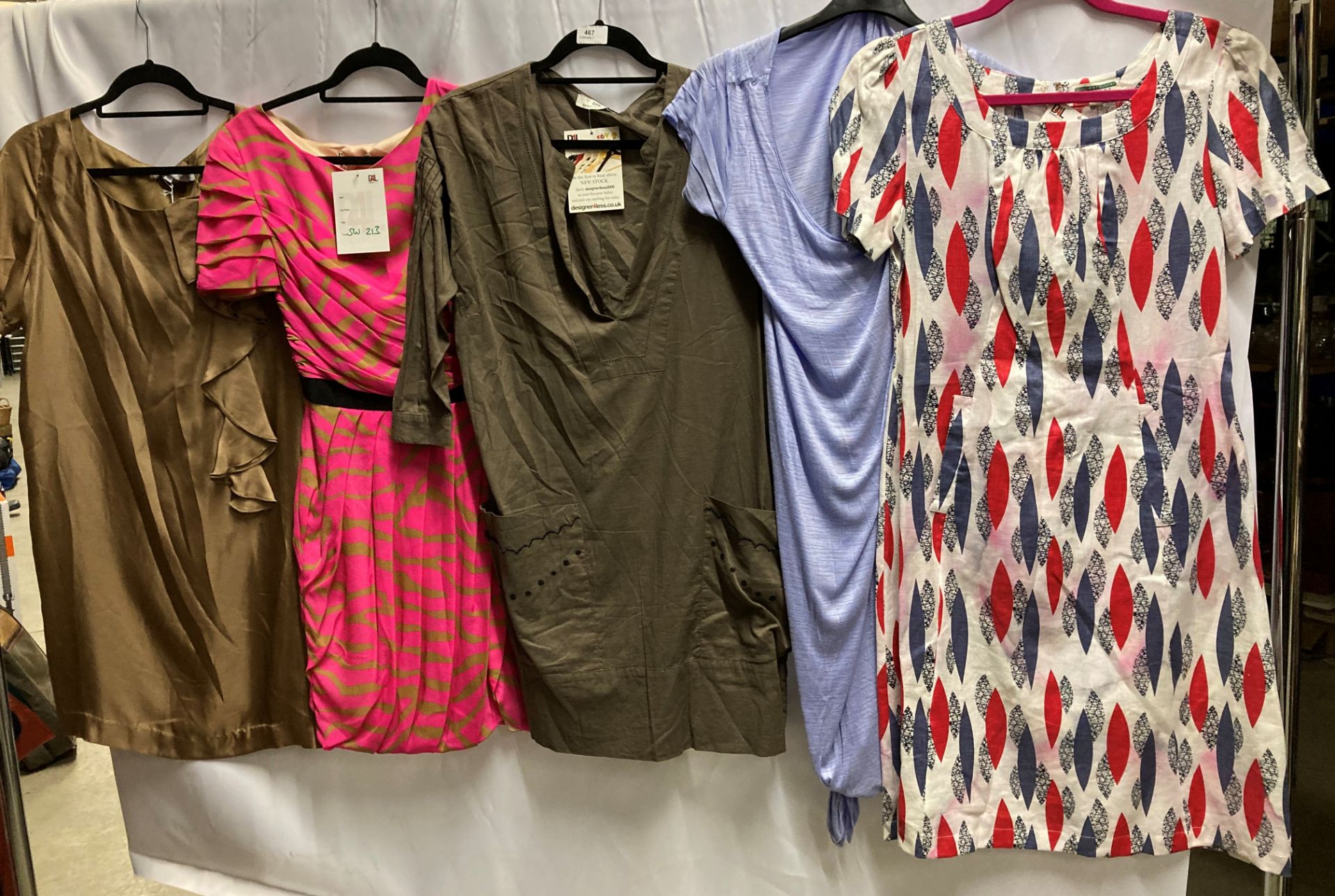 5 x assorted ladies dresses by Queenie And Co, Day, Olivia Rubin, etc.