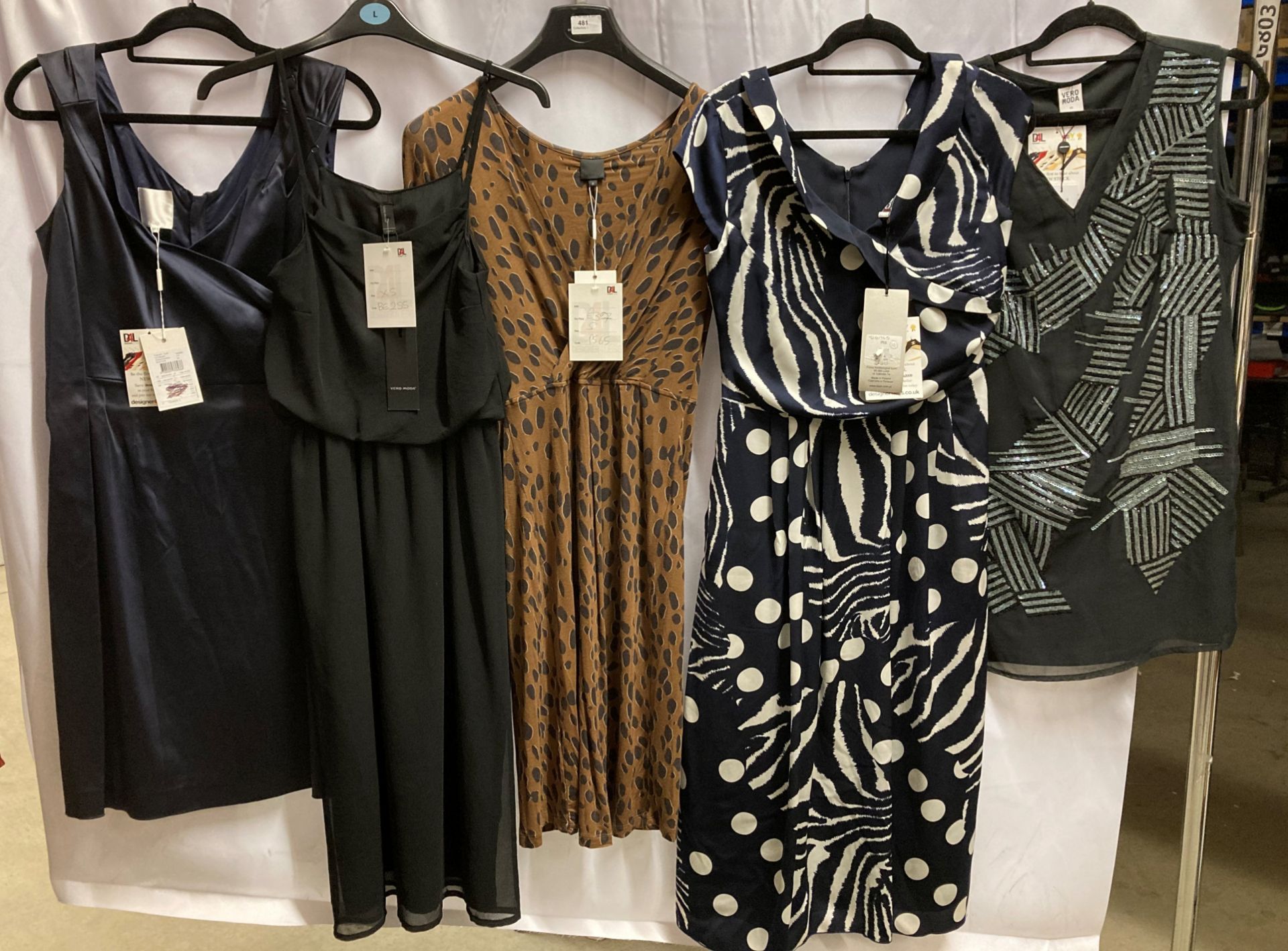 5 x assorted ladies dresses by In Wear, Vero Moda, etc.