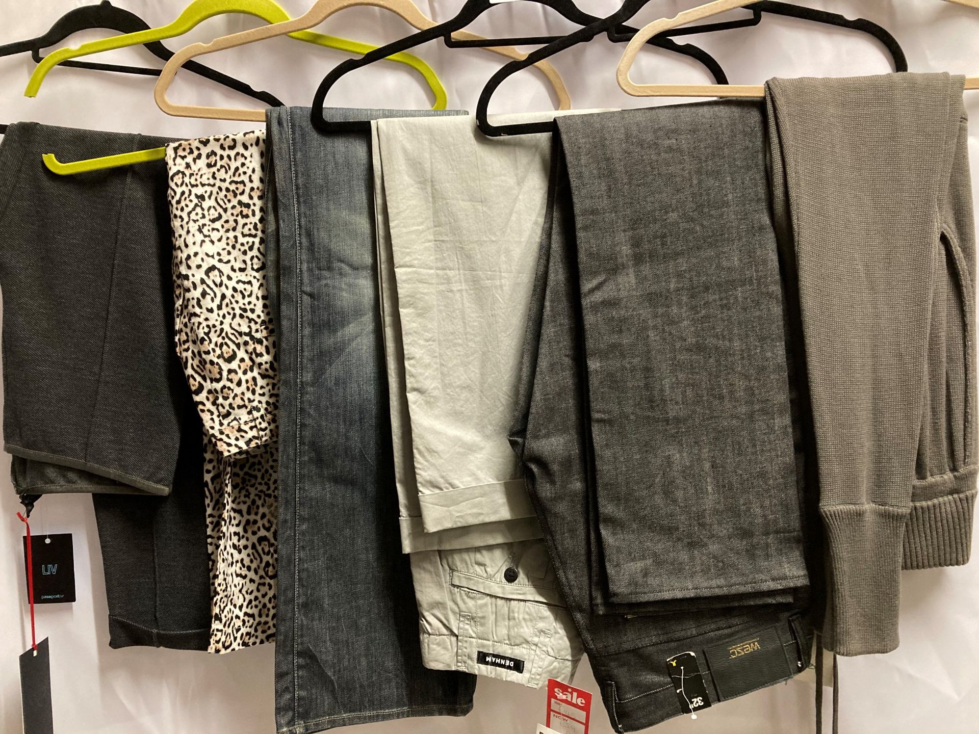 5 x assorted pairs of ladies trousers, leggings and jeans by Denham, Wezc and PAssport, etc.