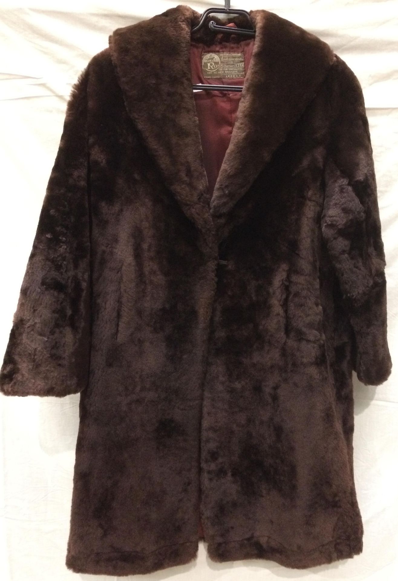 A Ross (Furriers) Ltd Leeds lady's brown fur coat,