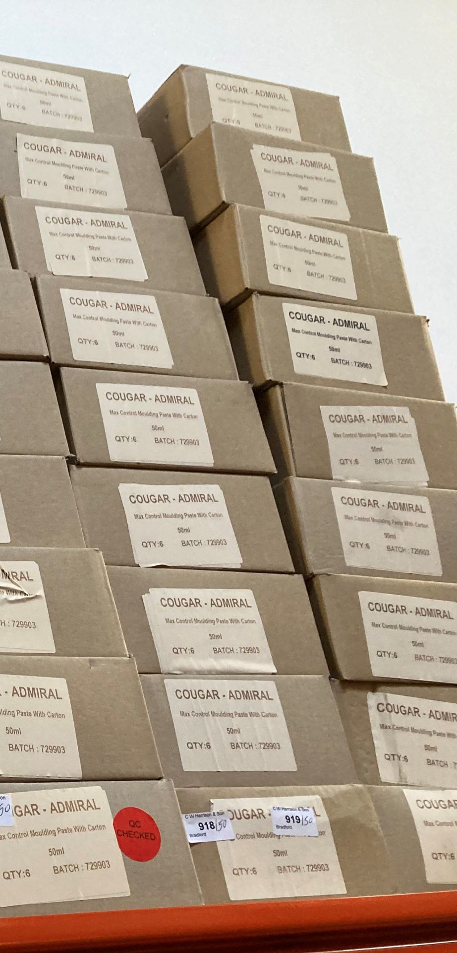 Fifty boxes of Cougar Admiral Max Control Hair Moulding Paste with Caton (6 units per box) - Image 2 of 2