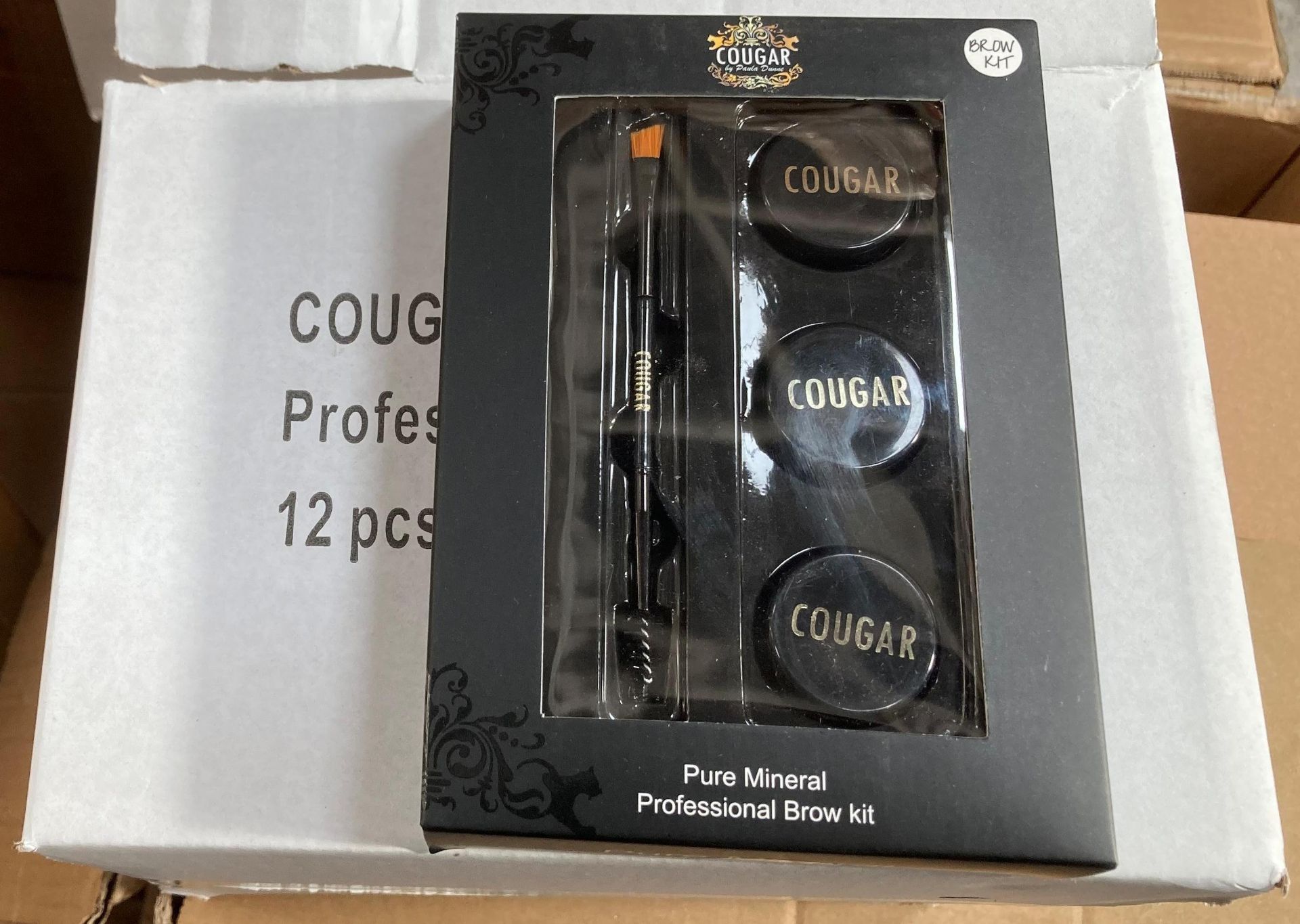 One box of Cougar Pure Mineral Professional Brow Kits (12 units per box)