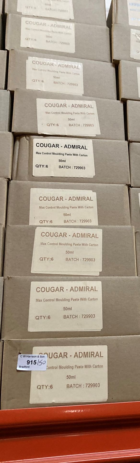 Fifty boxes of Cougar Admiral Max Control Hair Moulding Paste with Caton (6 units per box) - Image 2 of 2