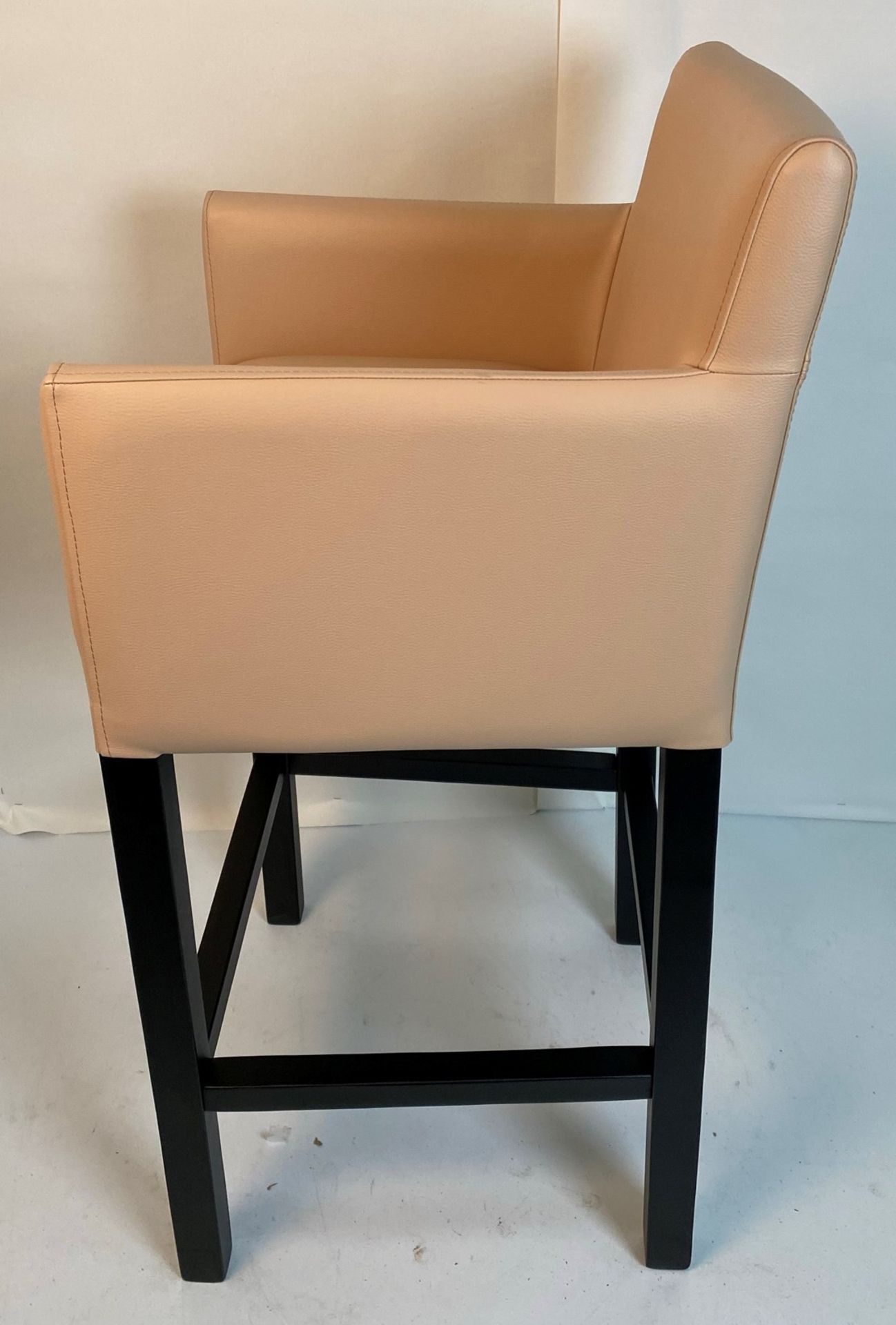 A Vista Vena BE-10 Cappuchino high stool with black wood frame - Image 3 of 8