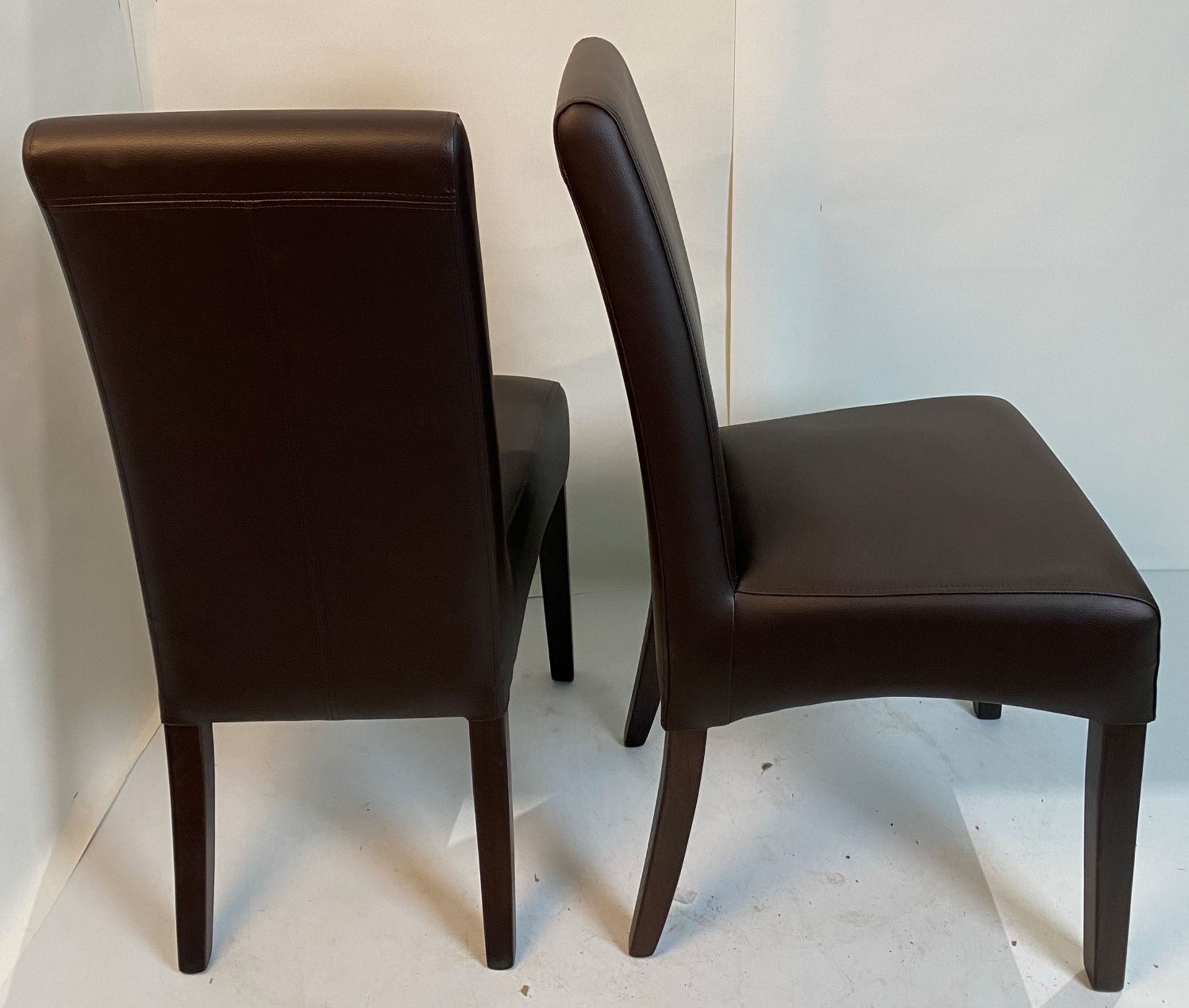 2 x Valencia Vena BR-5 Dark Brown dining/side chairs with walnut coloured frames - Image 3 of 6