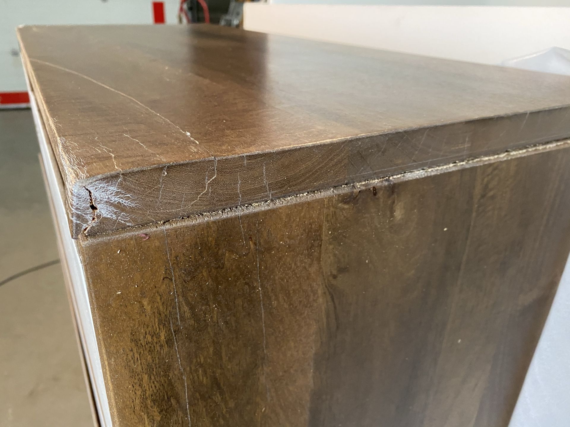 A Marina dark wood five drawer chest/sideboard (100cm x 42cm x 110cm) Trade price £302 - Please - Image 11 of 14