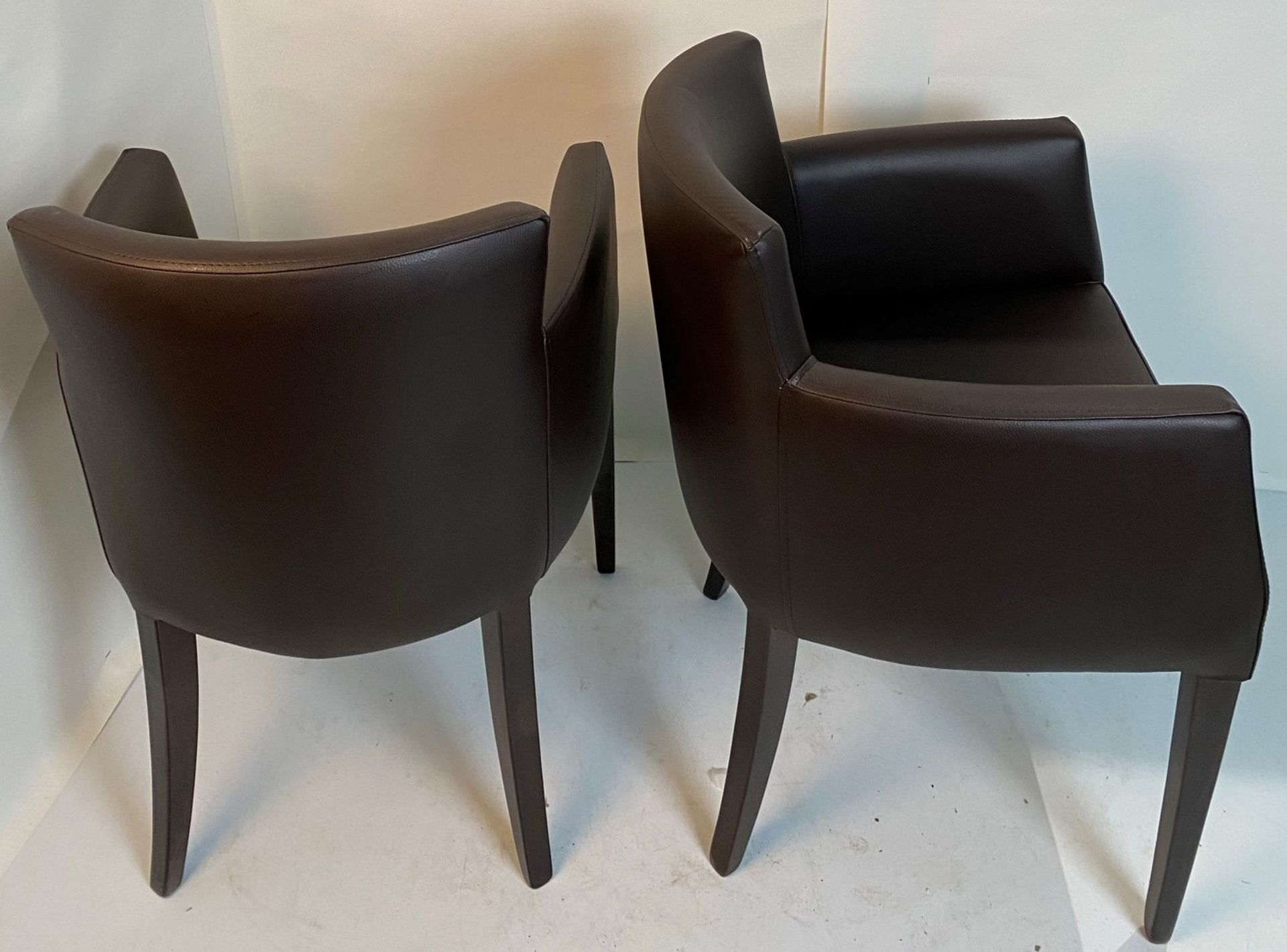 2 x Omega Vena BR-5 Dark Brown armchairs with walnut coloured frames - Image 4 of 6