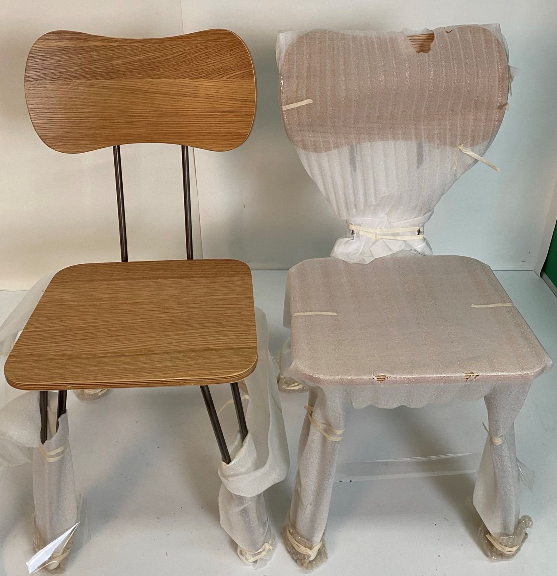 2 x Seminar metal framed plywood seat,