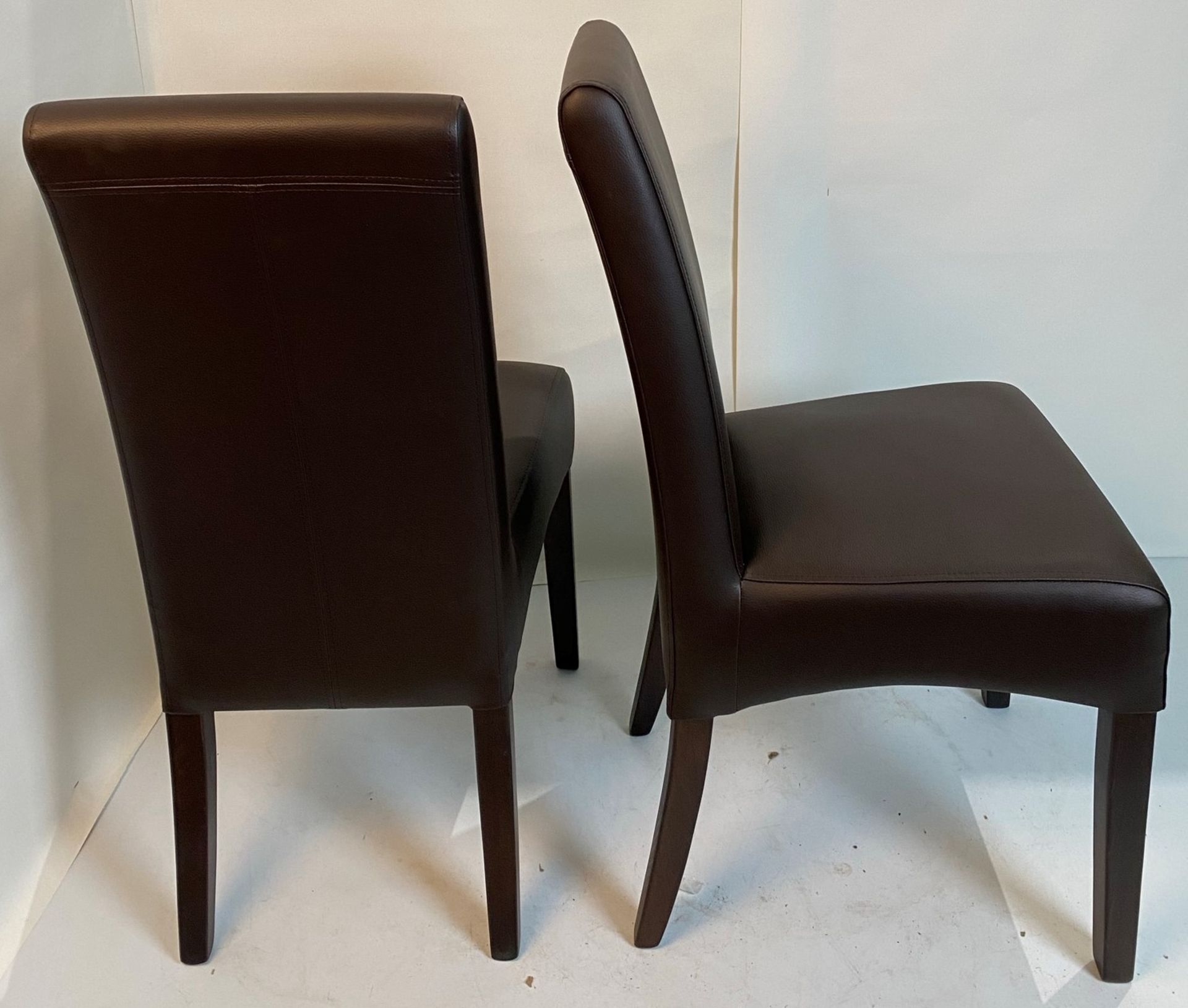 2 x Valencia Vena BR-5 Dark Brown dining/side chairs with walnut coloured frames - Image 4 of 6