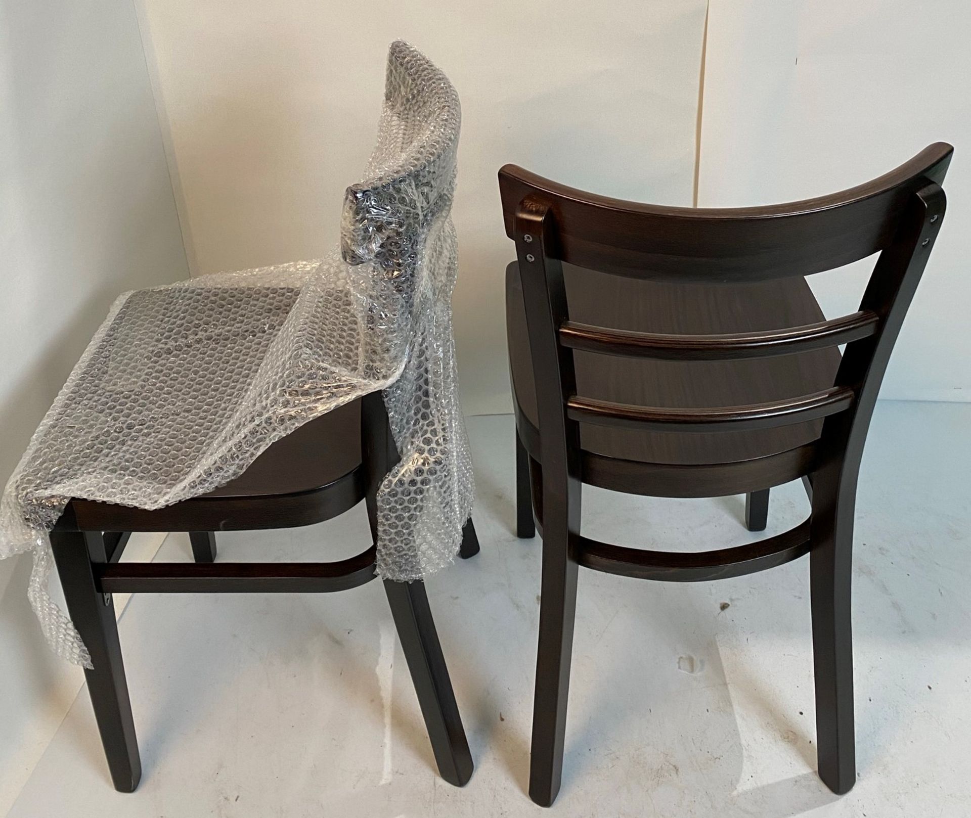 2 x Expresso Dark Walnut coloured side chairs - Image 4 of 4