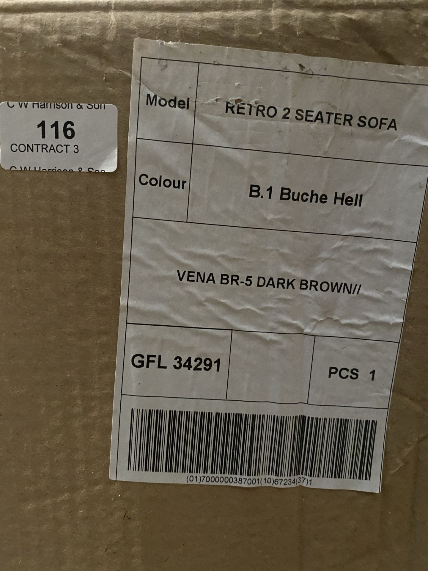 A Retro Vena BR-5 Dark Brown 2 seater sofa with B. - Image 8 of 8