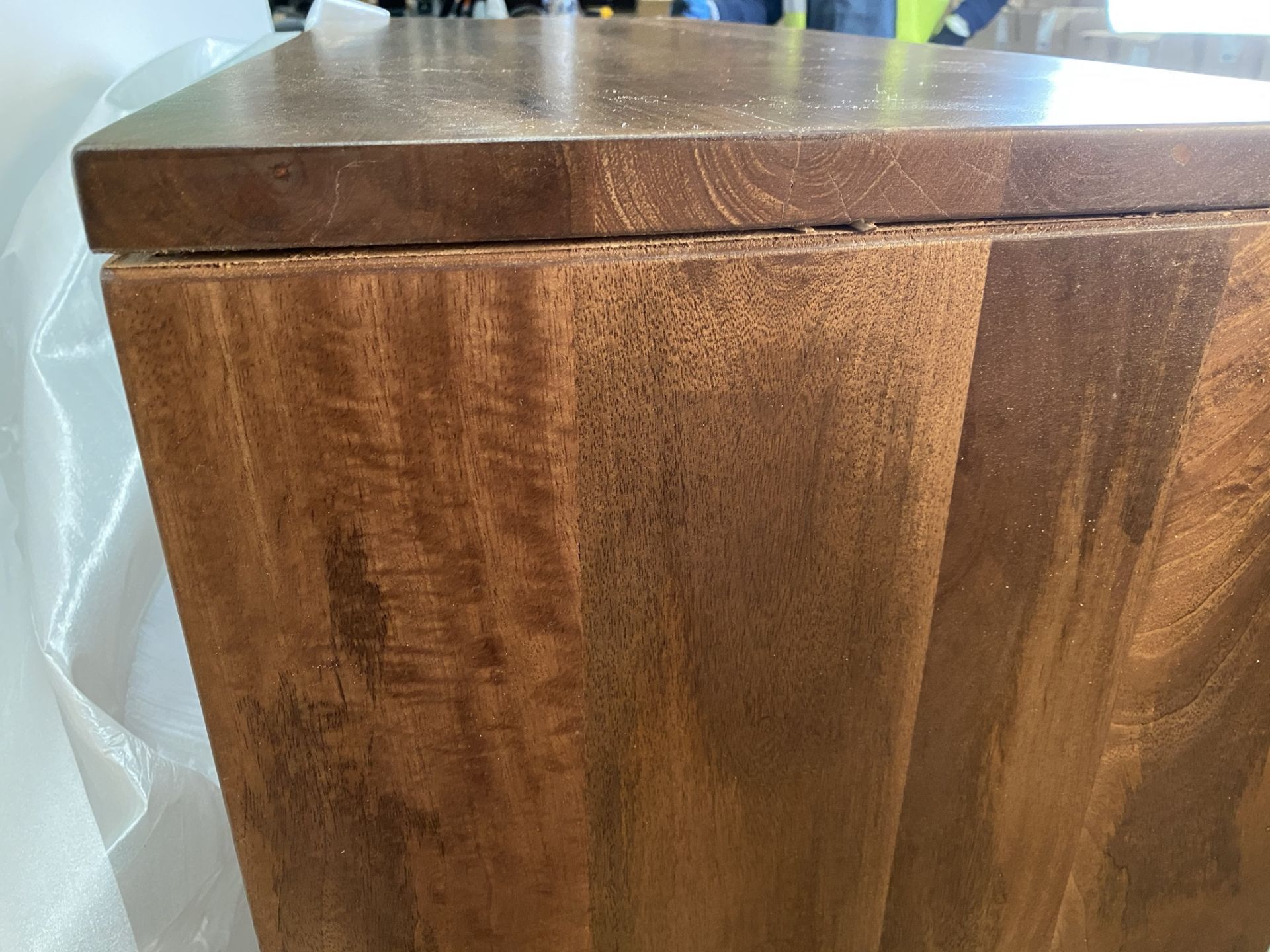 A Marina dark wood five drawer chest/sideboard (100cm x 42cm x 110cm) Trade price £302 - Please - Image 10 of 14