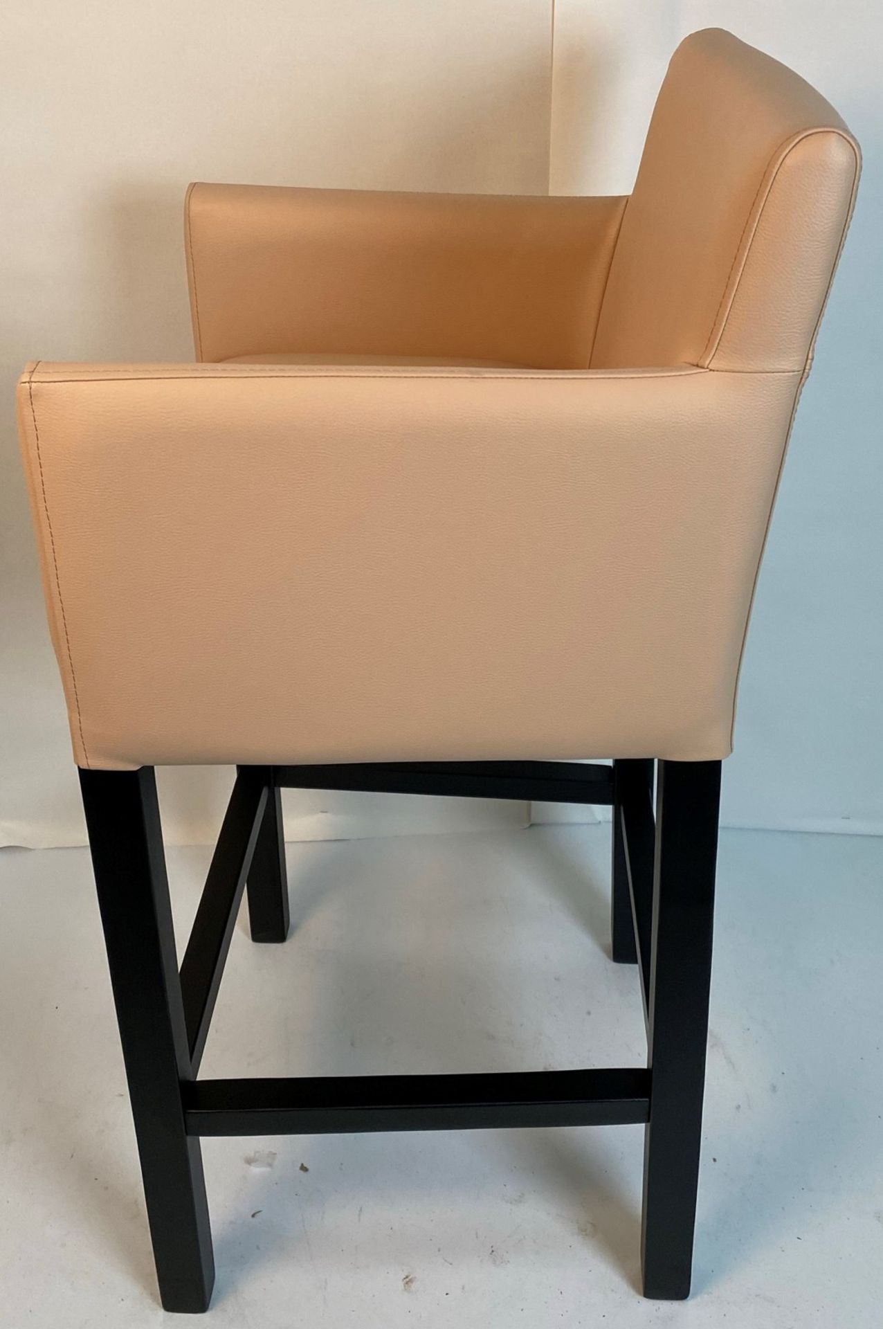 A Vista Vena BE-10 Cappuchino high stool with black wood frame - Image 4 of 8