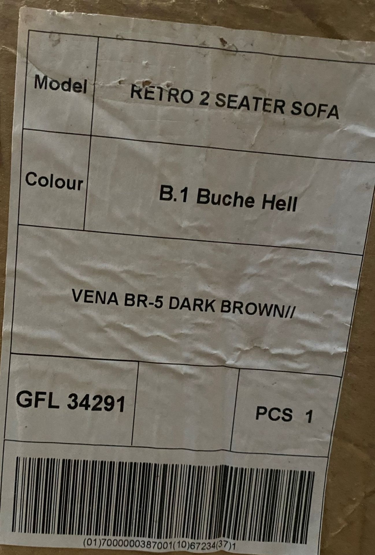 A Retro Vena BR-5 Dark Brown 2 seater sofa with B. - Image 7 of 8