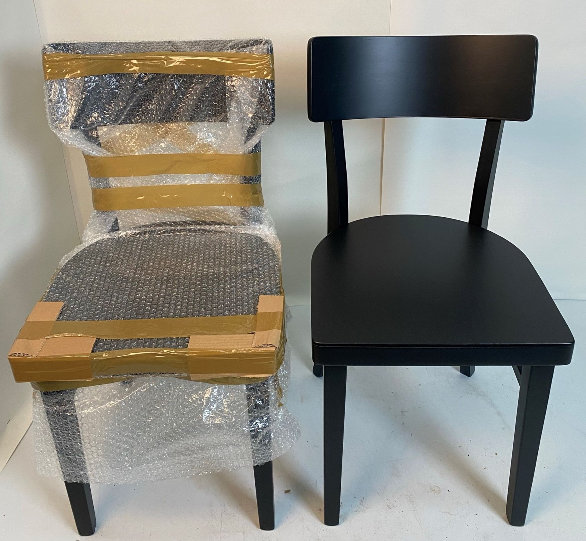 4 x Bakery Black Solid Seat Chairs - PMS Black 6 - Image 2 of 6