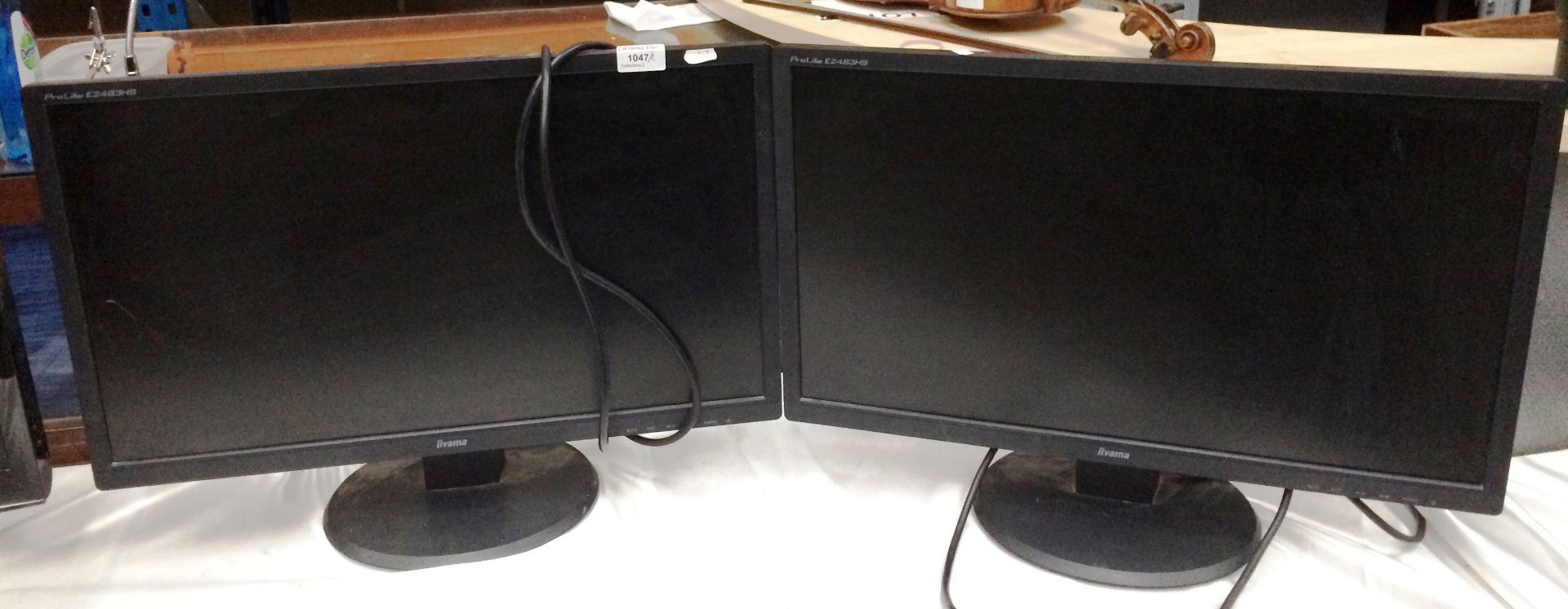 Two Iiyama Prolite E2483HS 24" monitors *please note this lot is subject to VAT