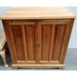 A Geoff Gell Coxwold Unicorn Man light walnut TV/entertainment cabinet 83 x 88cm high