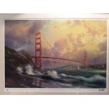 Thomas Kinkade large framed Limited Edition Artists Proof 'Golden Gate Bridge,