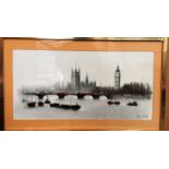 Klitz a modern framed print of a London Bridge 43 x 77cm