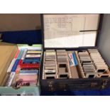 A Photax slide box and a quantity of coloured slides - various topographical scenes and a box of