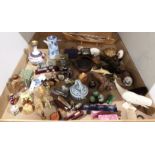 Contents to tray a large collection of oriental items - figurines, bottles, Cloisonie vase,